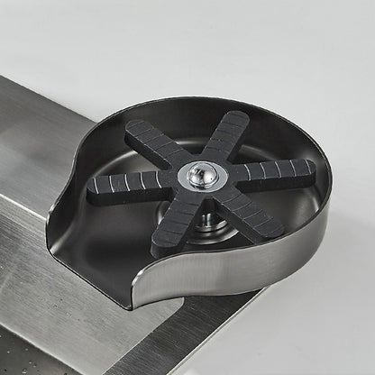 Press-Down Stainless Steel Glass Rinser, Cup Rinser with G1/2 Hose, Matte Black / Brushed Nickel / Gunmetal