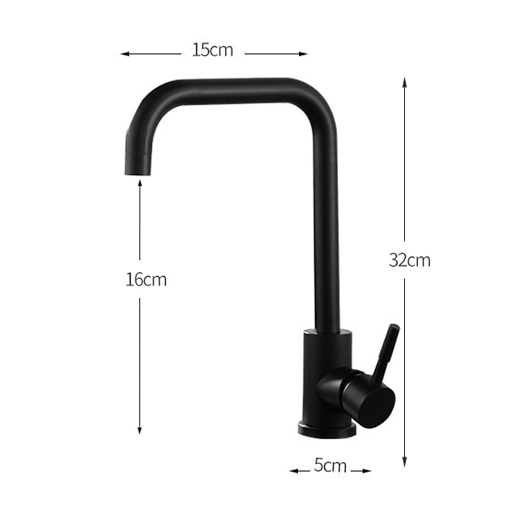 Modern Single-Hole Kitchen Faucet, Single-Handle High-Arc Faucet, Matte Black / Polished Brass