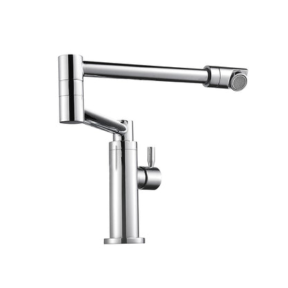 Chrome Foldable Pot Filler Faucet, Single-Hole Deck-Mount Cold Only Kitchen Faucet