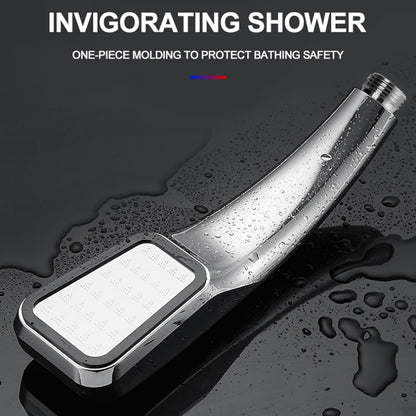 High-Pressure Water-Saving Rectangular Hand Shower, Contemporary ABS Shower Head, Chrome / Matte Black