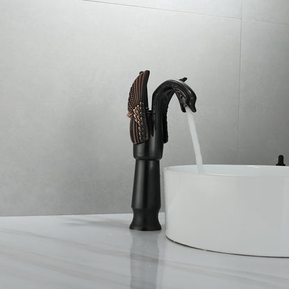 Swan Shape Waterfall Bathroom Faucet, Single-Handle Vessel Sink Faucet