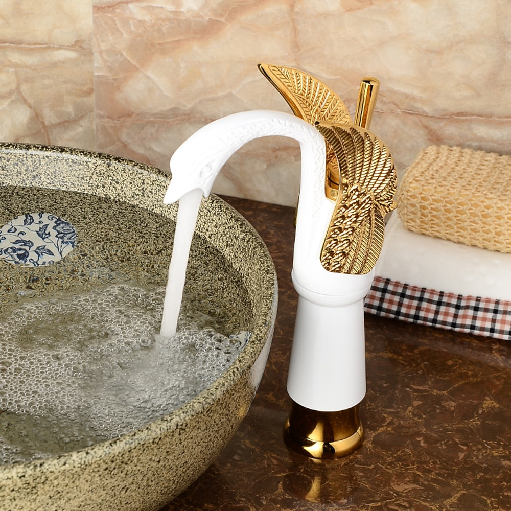 Retro Swan-Shaped Bathroom Faucet, Single-Handle Single-Hole Faucet