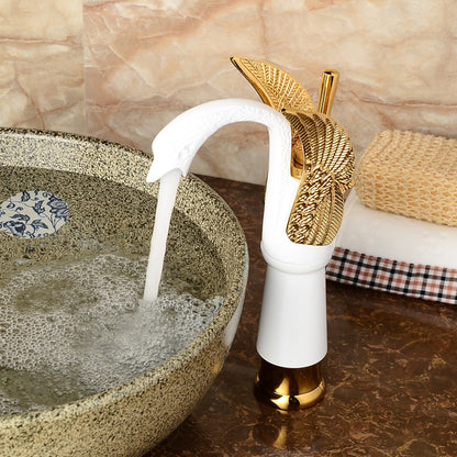 Retro Swan-Shaped Bathroom Faucet, Single-Handle Single-Hole Faucet