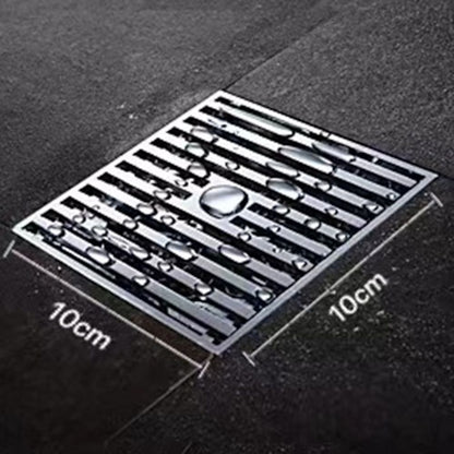 Chrome Square Floor Drain, Contemporary Brass Shower Drain with Removable Grate