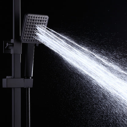 Modern Rainfall Tub Shower System, Wall-Mounted Exposed Shower Faucet with Handheld Spray