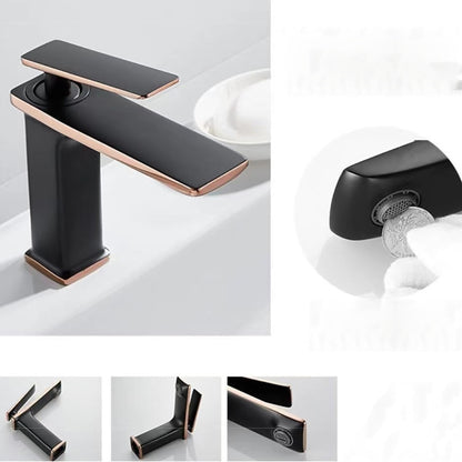 Waterfall Modern Single-Hole Bathroom Faucet, Single-Handle Brass Faucet