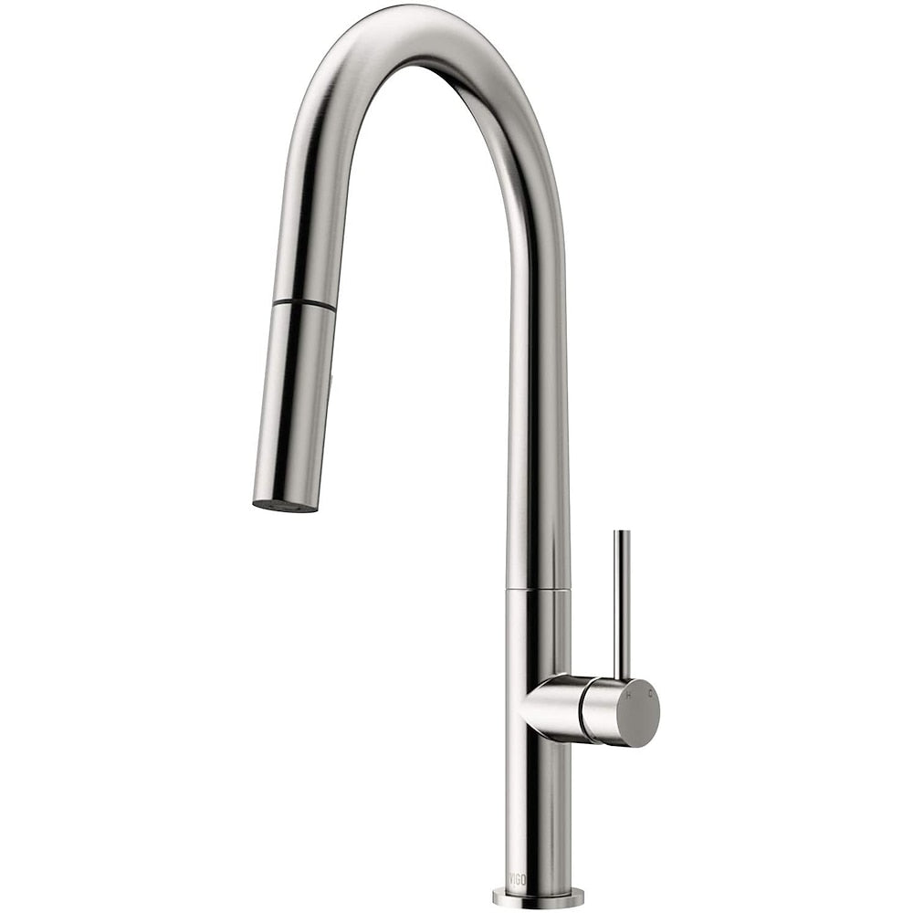 Pull-Down Kitchen Faucet, High Arc Single-Handle Brass Faucet, Matte Black / Matte White / Brushed Gold / Brushed Nickel