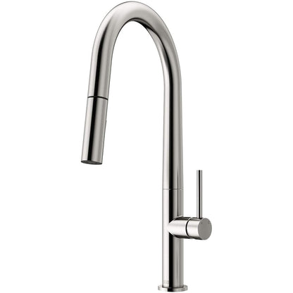Pull-Down Kitchen Faucet, High Arc Single-Handle Brass Faucet, Matte Black / Matte White / Brushed Gold / Brushed Nickel