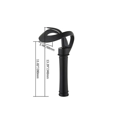 Modern Single-Hole Waterfall Vessel Faucet, Single-Handle Tall Body Bathroom Faucet, Matte Black / Chrome / Brushed Gold / Gunmetal / Matte White