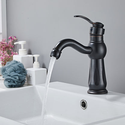 Single-Handle Bathroom Sink Faucet, Vintage Single-Hole Deck-Mount Basin Faucet, Oil-Rubbed Bronze / Matte Black / Brushed Nickel / Chrome / Polished Gold