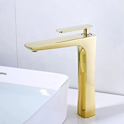 Modern Single-Hole Waterfall Bathroom Faucet, Single-Handle Brass Faucet