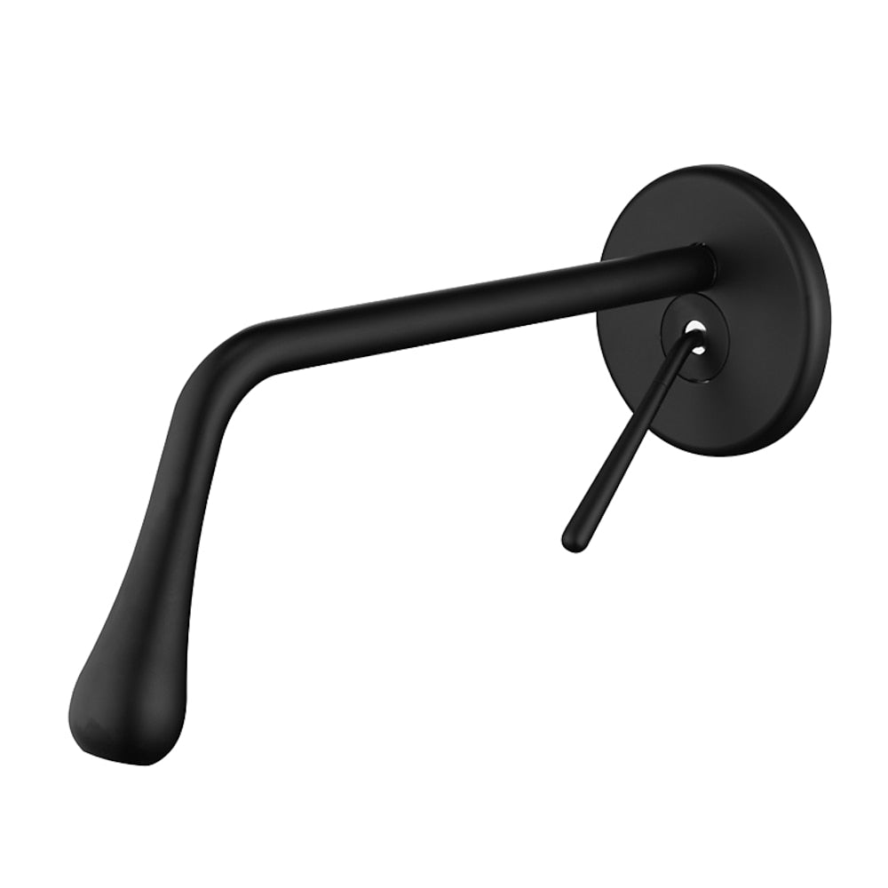 Wall-Mount Single-Handle Bathroom Faucet, Rotatable Spout Brass Faucet, Matte Black / Chrome / Brushed Gold / Gunmetal