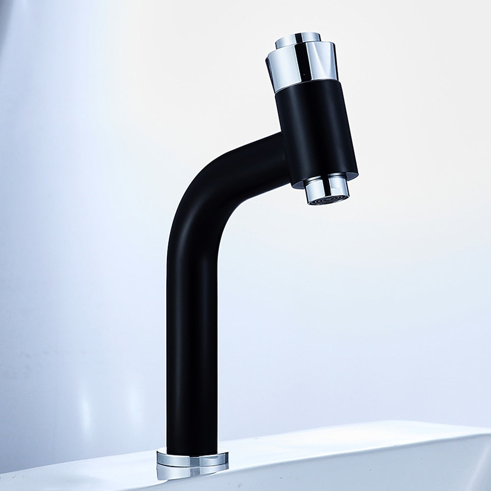 Modern Single-Hole Bathroom Faucet, Push-Button Faucet