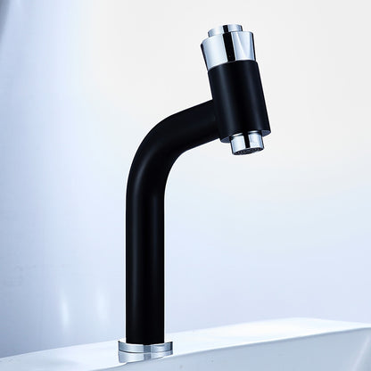 Modern Single-Hole Bathroom Faucet, Push-Button Faucet