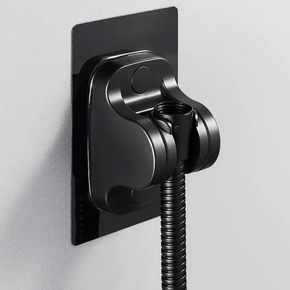 5-Mode Handheld Round Shower Head, Shower Head with Hose / Adhesive Bracket, Matte Black / Chrome