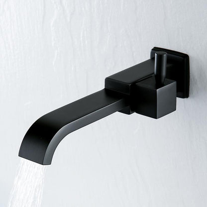 Waterfall Wall-Mount Bathroom Faucet, Single-Handle Brass Spout Faucet, Matte Black / Chrome