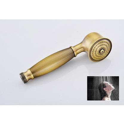 Vintage Wall-Mount Tub Filler Faucet, Single-Handle Brass Faucet with Handheld Shower, Antique Brass / Oil-Rubbed Bronze