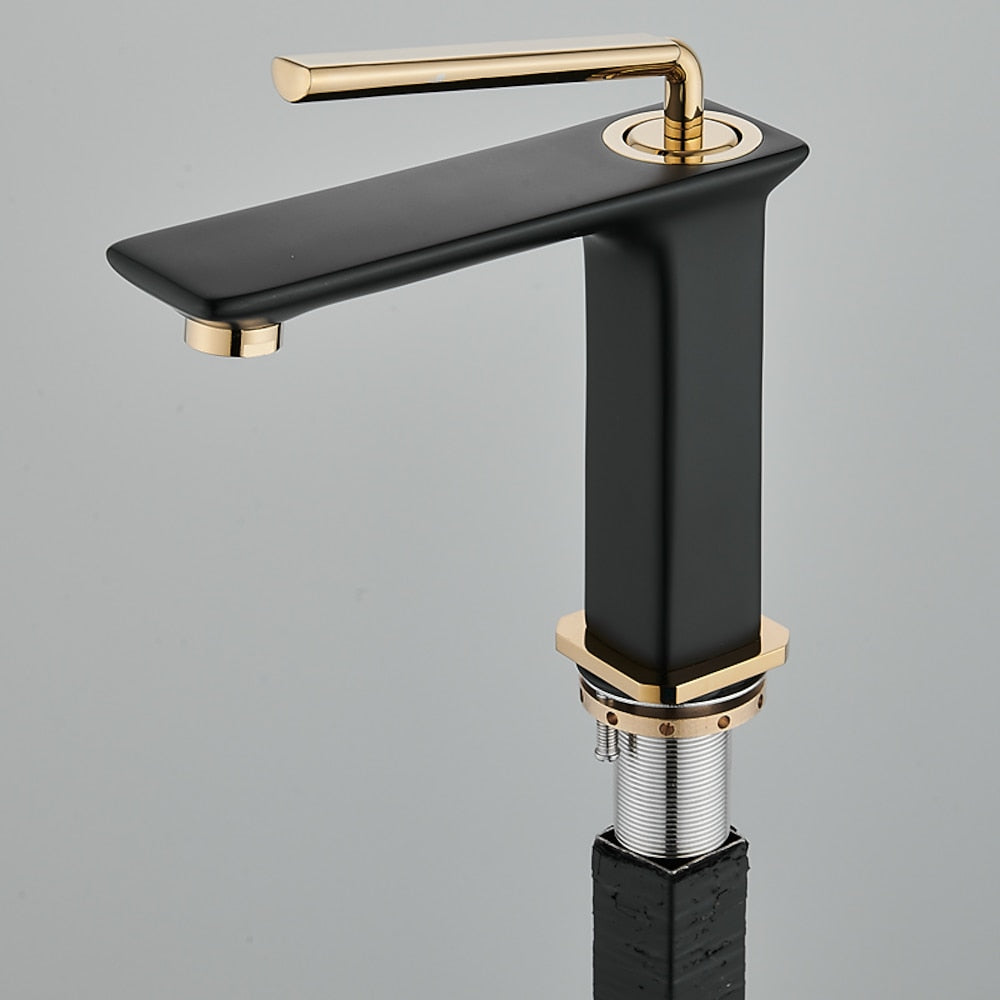 Modern Single-Hole Bathroom Faucet, Single-Handle Brass Vessel Sink Faucet