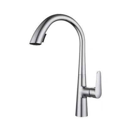 Pull-Down High-Arc Kitchen Faucet with Pop-Up Drain, Single-Handle Modern Faucet, Gunmetal / Matte Black / Chrome