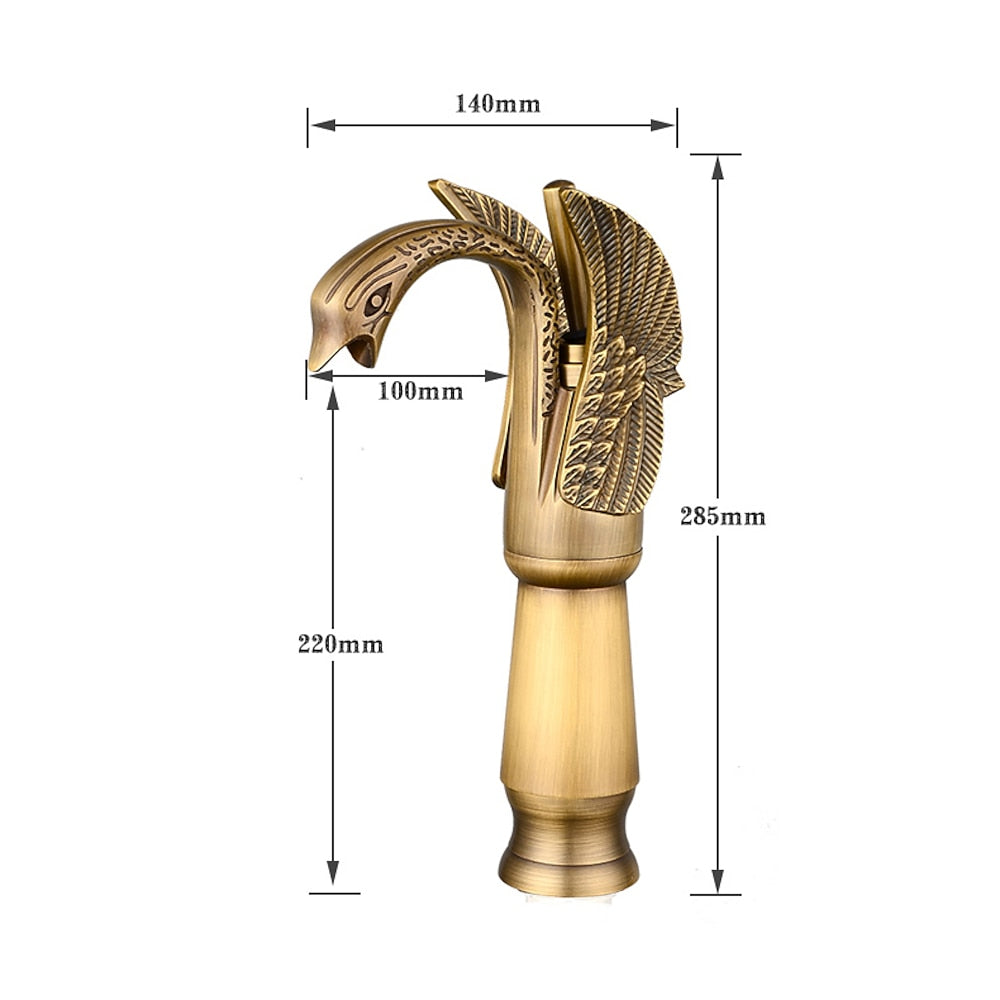Swan Shape Waterfall Bathroom Faucet, Single-Handle Vessel Sink Faucet