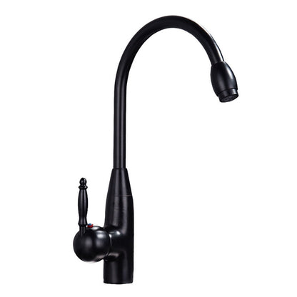 360-Degree Swivel High Arc Vessel Sink Faucet, Single-Handle Single-Hole Bathroom Faucet, Antique Brass / Matte Black