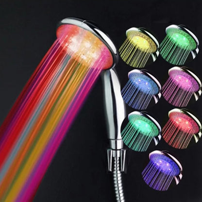 Chrome Contemporary LED Handheld Shower Head, ABS Plastic Hand Shower with Jet / Rainfall Spray Modes