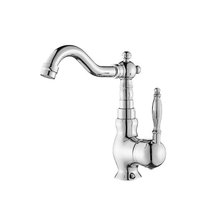360-Degree Swivel Vintage Bathroom Faucet, Single-Handle Brass Faucet, Antique Brass / Chrome / Polished Gold