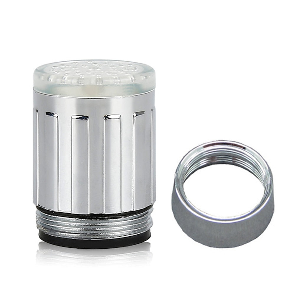 Chrome LED Changing Faucet Aerator, Water Powered Glow Tap Light Attachment