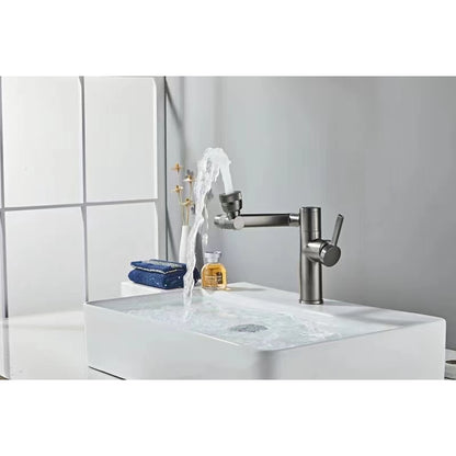 LED Temperature Display 360-Degree Swivel Foldable Faucet, Single-Hole Single-Handle Brass Bathroom Faucet, Antique Brass / Gunmetal