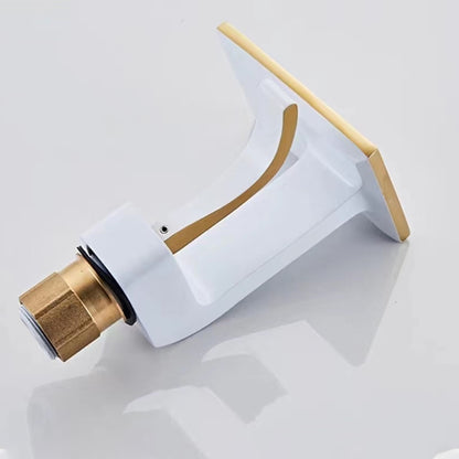 Waterfall Single-Hole Bathroom Faucet, Single-Handle Faucet with Pop-Up Drain