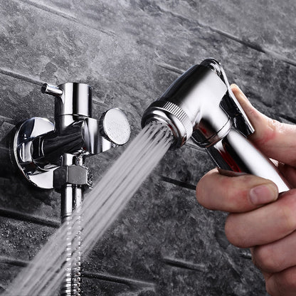 Chrome Contemporary Wall-Mount Handheld Bidet Sprayer, Single-Handle Brass Faucet with Hose