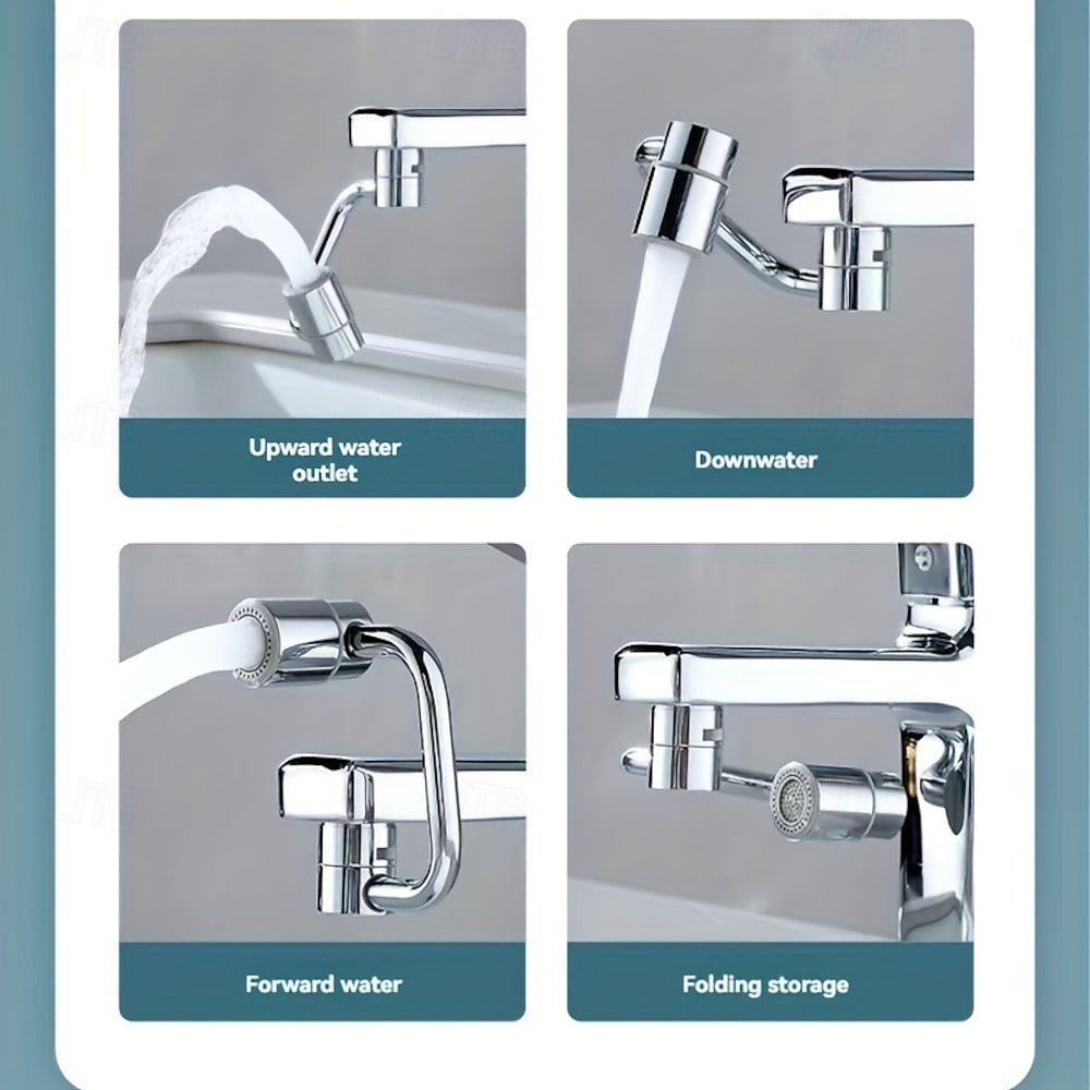 Chrome-Plated Brass 1080-Degree Rotating Faucet Aerator, Dual-Mode Flow Faucet Attachment
