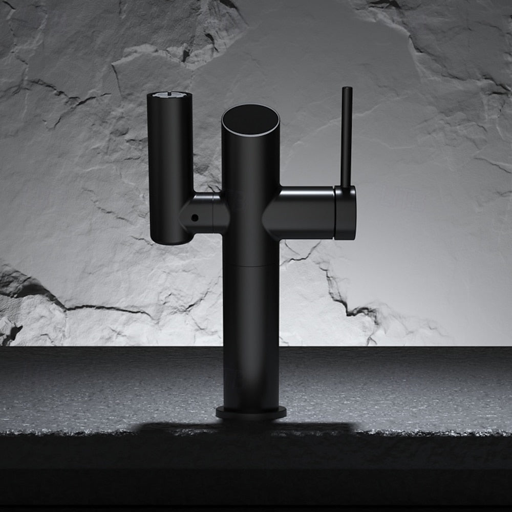 Modern Single-Hole Bathroom Faucet, Single-Handle Brass Sink Faucet, Polished Gold / Brushed Gold / Rose Gold / Matte Black / Chrome / Gunmetal / Matte White