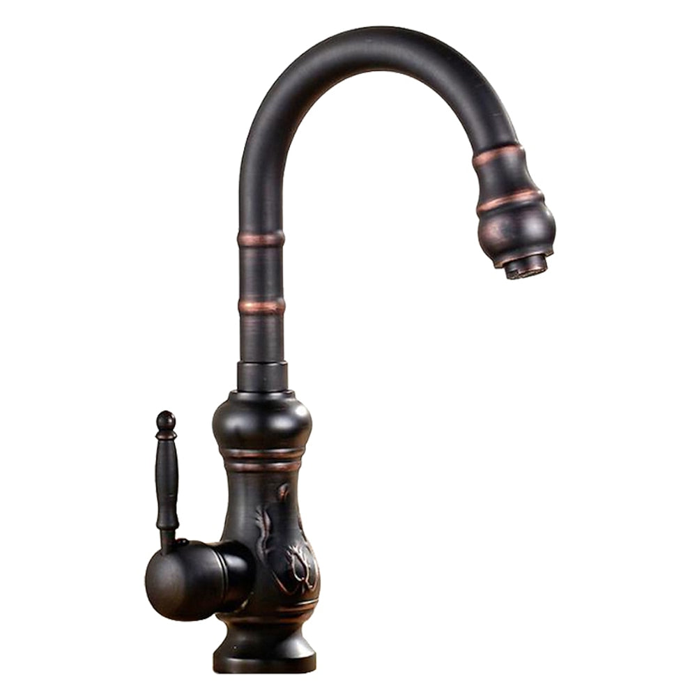 Antique Single-Hole Kitchen Faucet, Single-Handle High Arc Faucet