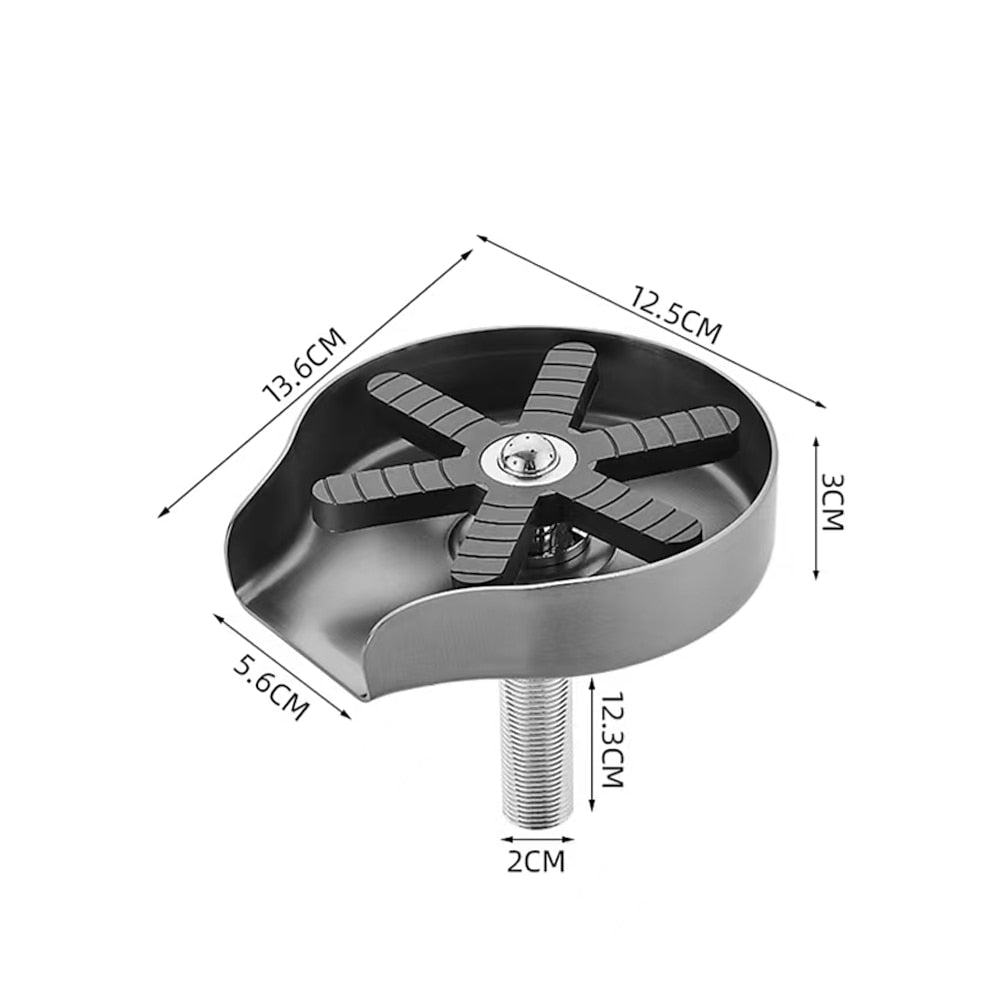 Modern Deck-Mounted Stainless Steel Glass Rinser, Multi-Angle Spray Cup Washer for Kitchen Sink, Brushed Nickel / Matte Black / Gunmetal