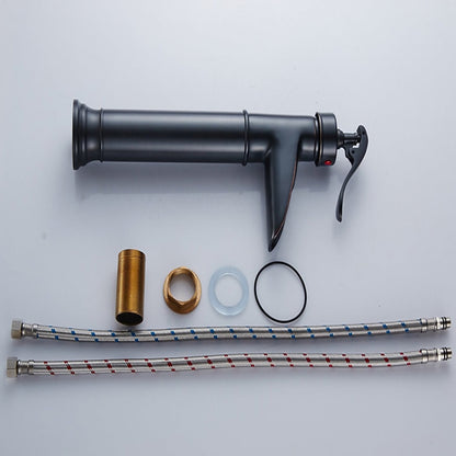 Oil-Rubbed Bronze Waterfall Bathroom Faucet, Single-Handle Vessel Faucet with Pop-Up Drain