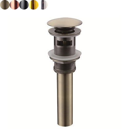 Stainless Steel Pop-Up Sink Drain with Overflow, Spring-Loaded Bathroom Vanity Basin Drain, Chrome / Oil-Rubbed Bronze / Rose Gold / Antique Brass / Polished Gold