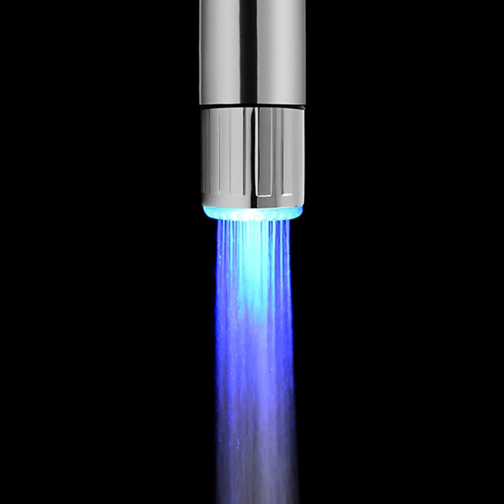 LED 3- Changing Faucet Aerator, Chrome Temperature Sensor Tap Aerator