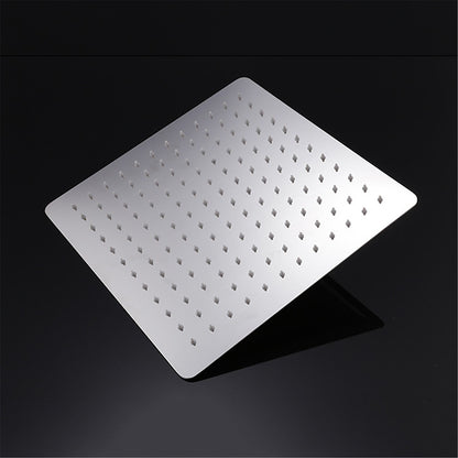 Chrome Contemporary Rectangular Rainfall Shower Head, Ceiling-Mount Spray Shower Head