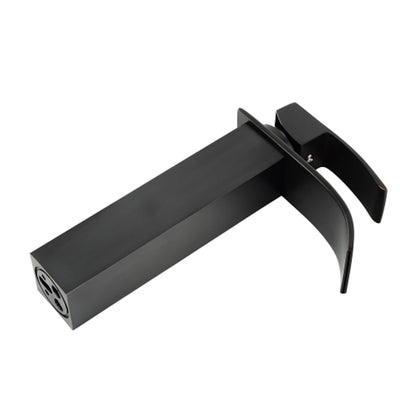 Matte Black Modern Waterfall Vessel Sink Faucet, Single-Handle Single-Hole Bathroom Faucet
