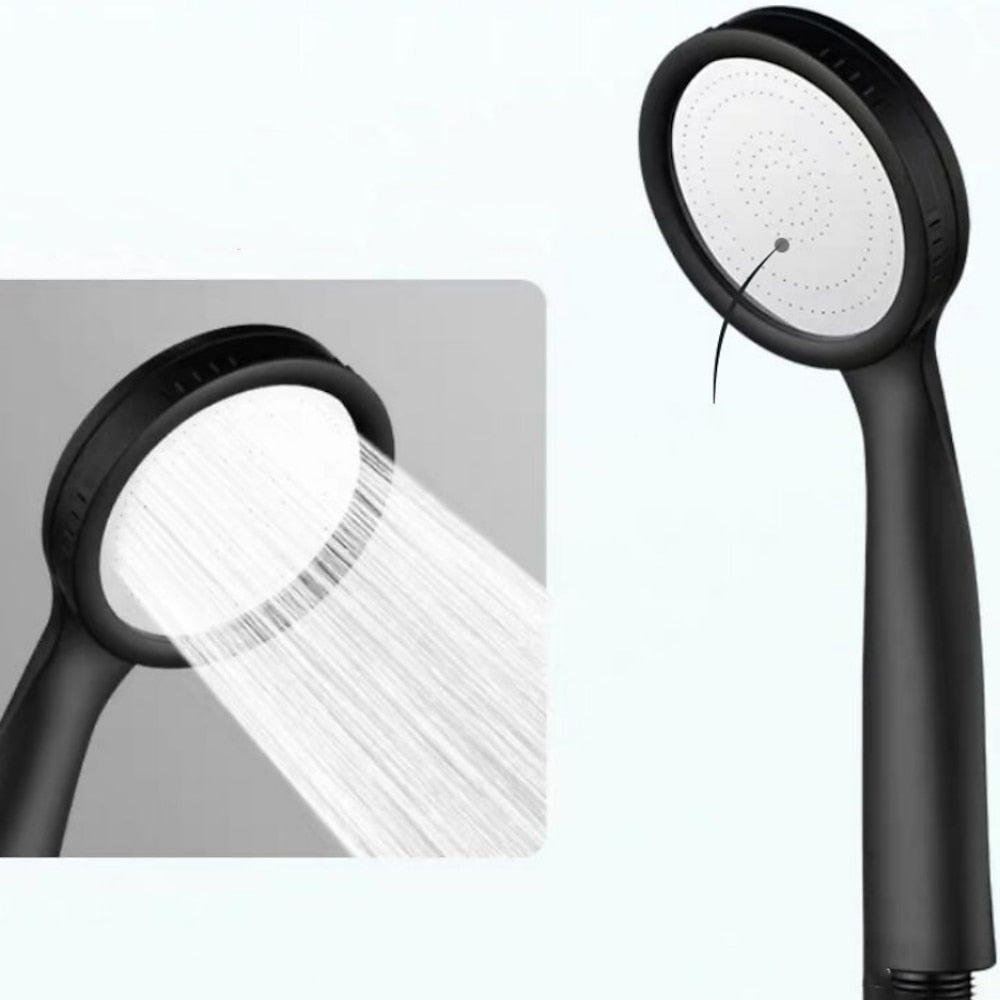 High-Pressure Rainfall Handheld Shower Head, Modern Single-Function ABS Shower, Chrome / Matte Black