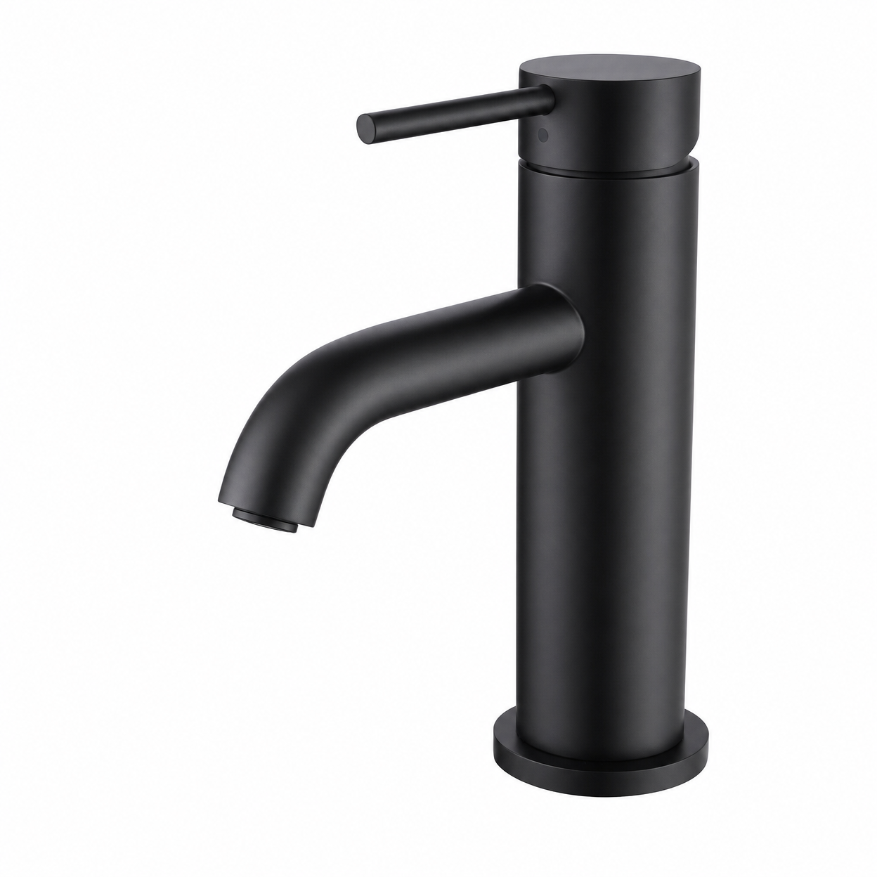 Minimalist Single Handle 1-Hole Bathroom Sink Faucet, Matte Black