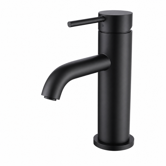 Minimalist Single Handle 1-Hole Bathroom Sink Faucet, Matte Black