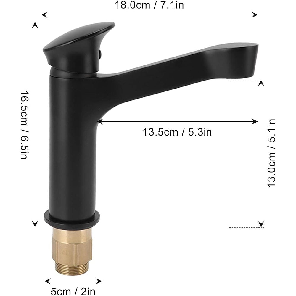 Modern Waterfall Bathroom Faucet, Single-Hole Brass Single-Handle Faucet, Matte Black / Matte White / Gunmetal / Chrome / Brushed Gold