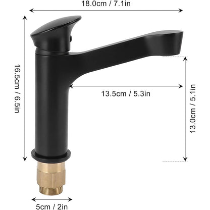 Modern Waterfall Bathroom Faucet, Single-Hole Brass Single-Handle Faucet, Matte Black / Matte White / Gunmetal / Chrome / Brushed Gold
