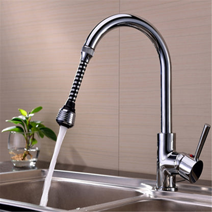 Chrome ABS Flexible Faucet Aerator, 360-Degree Swivel Spray Head with Extension Hose