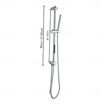 Integrated Body Jet Massage Shower Slide Bar, Chrome Contemporary Wall-Mount Slide Bar