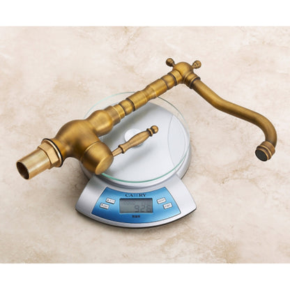 Antique Brass Traditional Single-Hole Kitchen Faucet, Single-Handle Swivel Spout Faucet