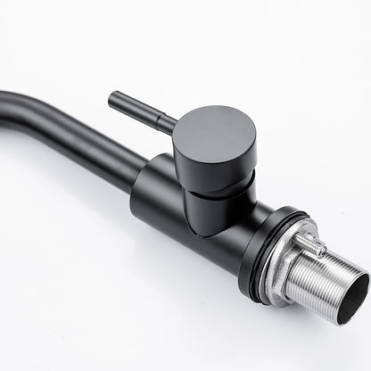 360-Degree Swivel High Arc Bathroom Faucet, Modern Single-Hole Stainless Steel Faucet, Matte Black / Brushed Nickel