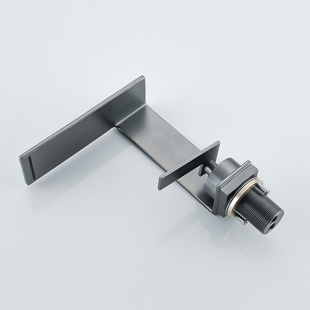 Modern Waterfall Bathroom Faucet, Single-Handle Brass Faucet, Chrome / Matte Black / Gunmetal / Brushed Gold